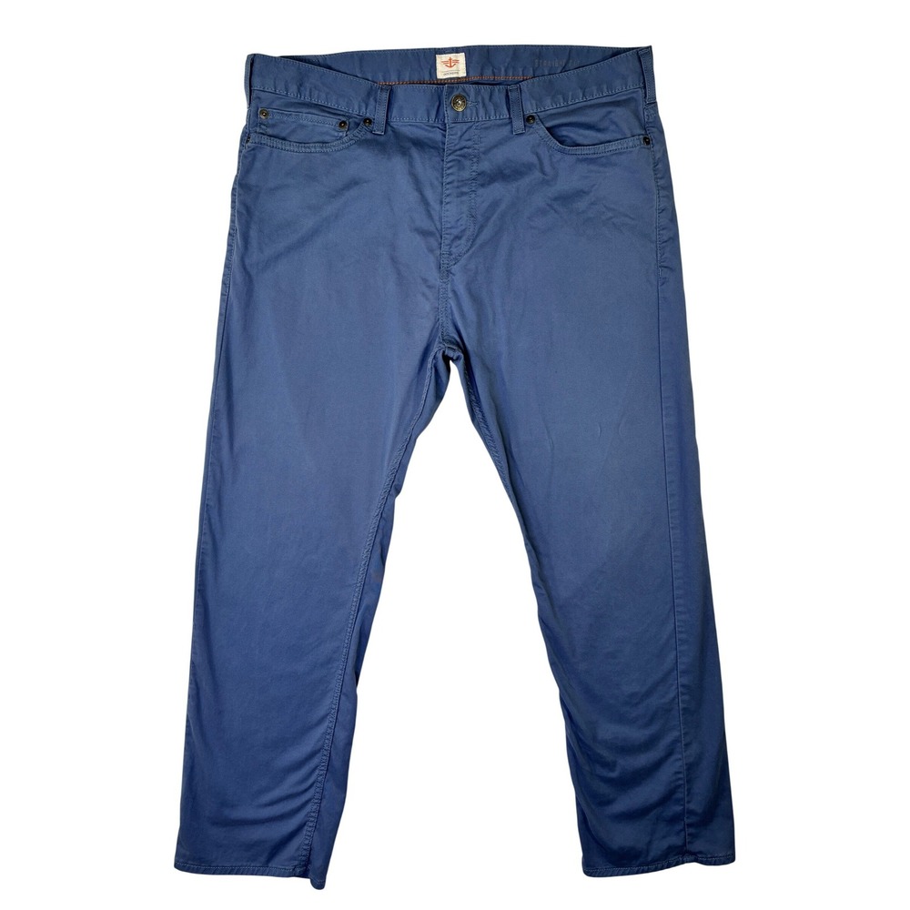 Dockers Mens Straight Fit Chino Pants Blue 36x29 Cotton Stretch 5-Pocket